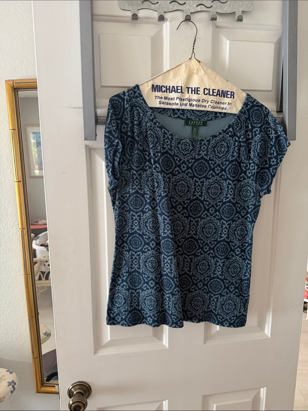 Lauren Ralph Lauren Navy Medallion Short Sleeve Tee